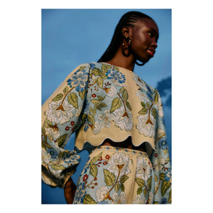 Farm Rio - Bluse Garden Leinen | Sand