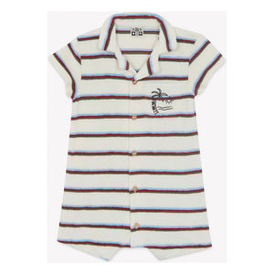 Bonton – Lilo Gestreifter Frottee-Playsuit | Elfenbein