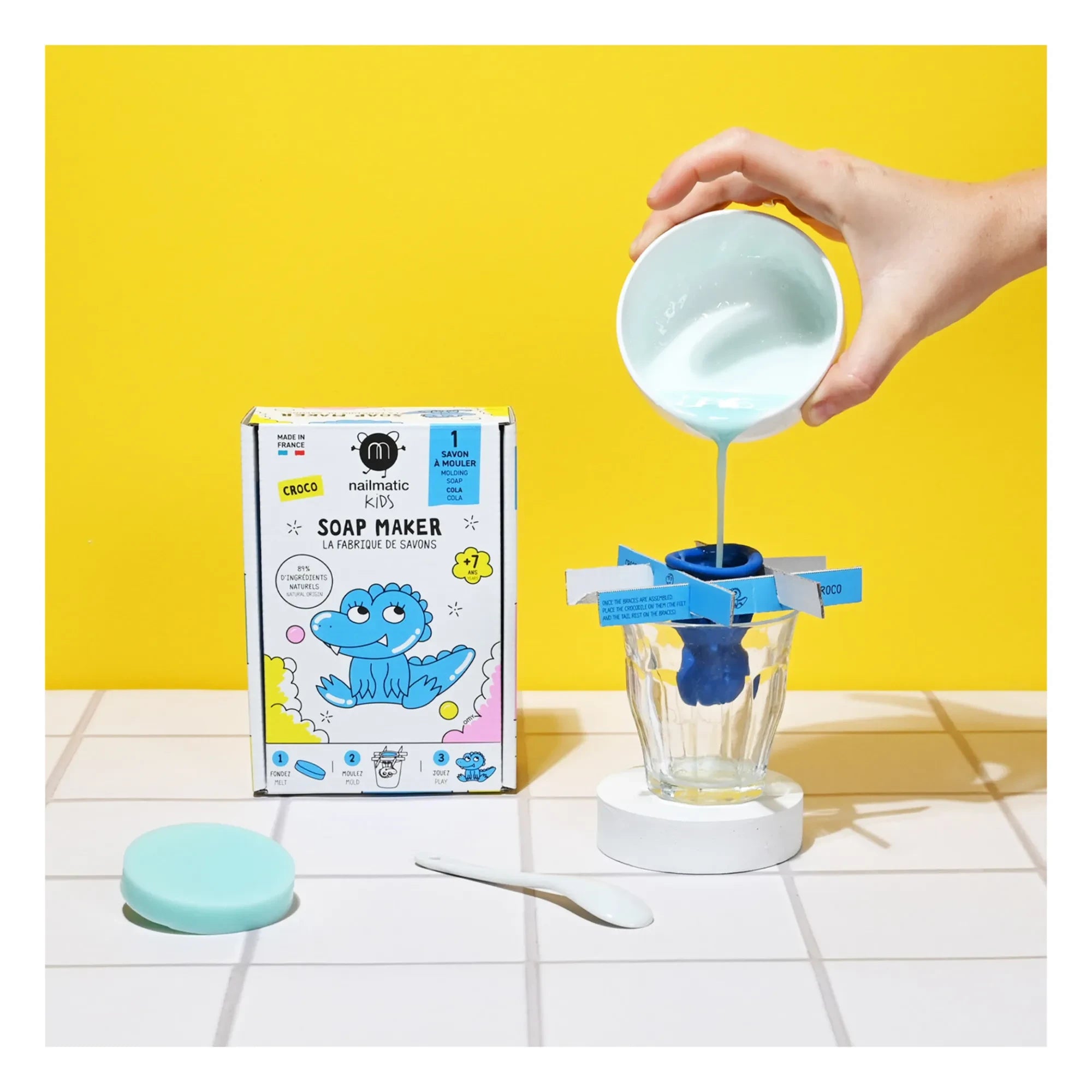 Nailmatic Kids - The Soap Factory Set - Krokodil-Edition - 1 Seife | Blau