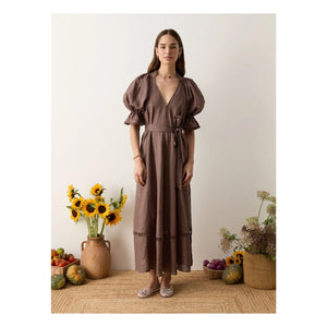Boteh - Myra Leinenkleid | Mokka