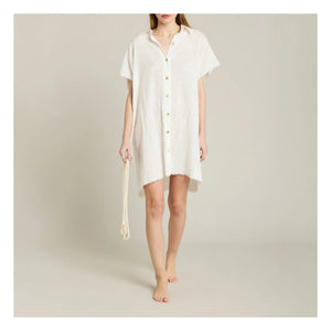 Maison Saint Julien - Paros Gaze-Baumwollkleid | Ecru