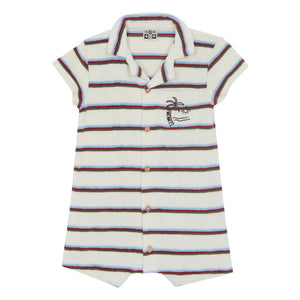 Bonton – Lilo Gestreifter Frottee-Playsuit | Elfenbein