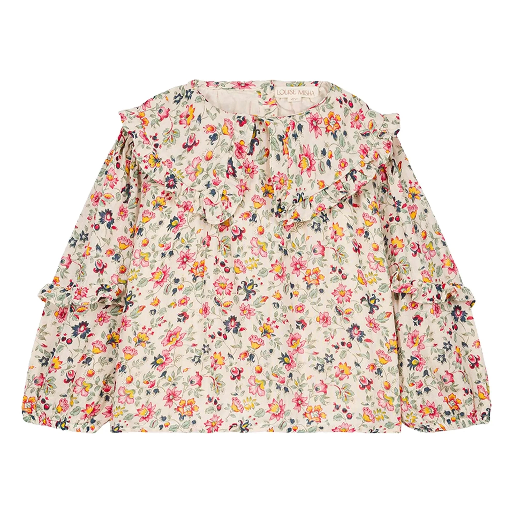 Louise Misha - Cleo Fleurie Bluse aus Bio-Baumwolle | Creme