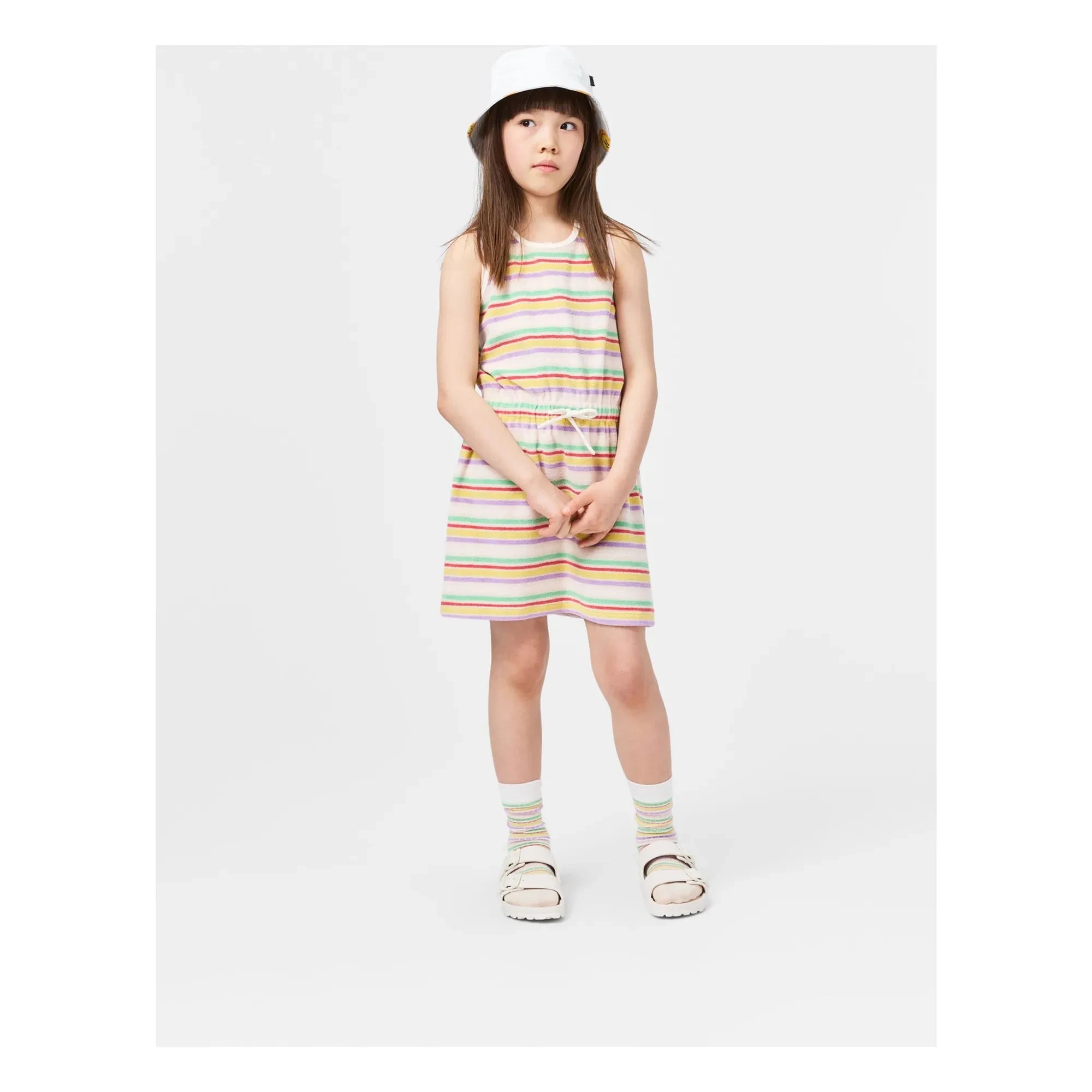 Molo - Cherish Gestreiftes Kleid aus Bio-Baumwolle | Ecru