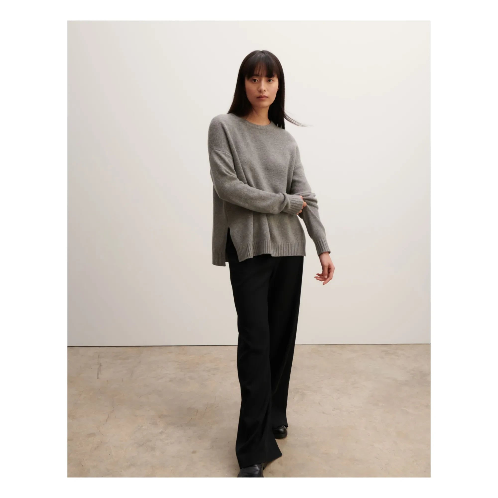 Bompard - Rundhalsausschnitt Kaschmirpullover | Grau