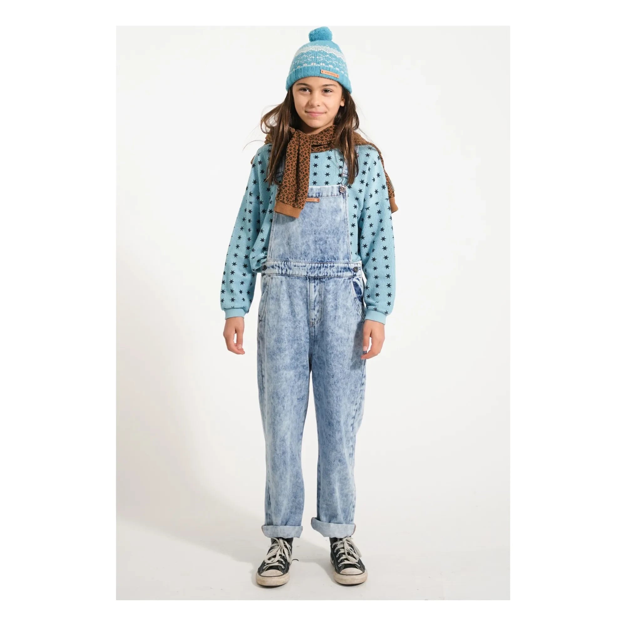 Piupiuchick - Gewaschene Jeans Latzhose | Hellblau