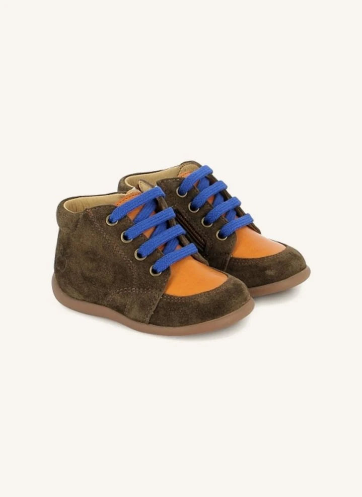 Pom d'Api - Stand-Up Zippy zweifarbiger Sneaker | Moosgrün