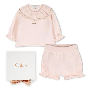 Chloé - Set aus Bio-Baumwollpullover und Bloomer | Rosa