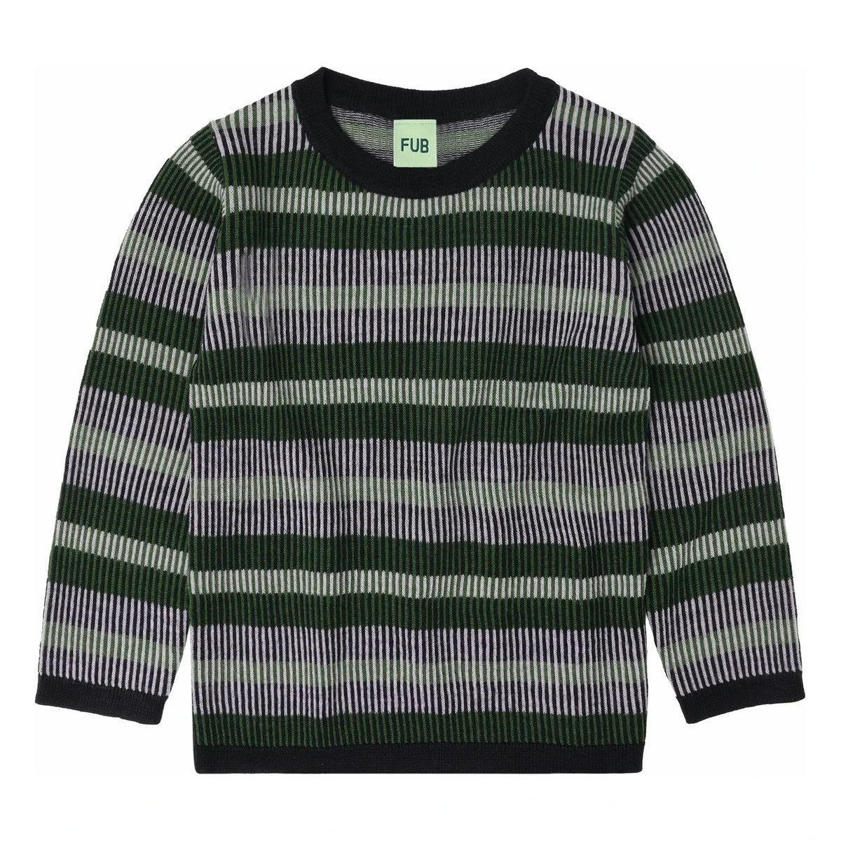 FUB - Gestreifter Pullover Feinstrick Merinowolle | Marineblau