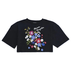 Maison Mangostan - Flowery Crop T-Shirt | Schwarz