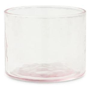 HKliving - Niedrige Glasvase | Rosé transparent