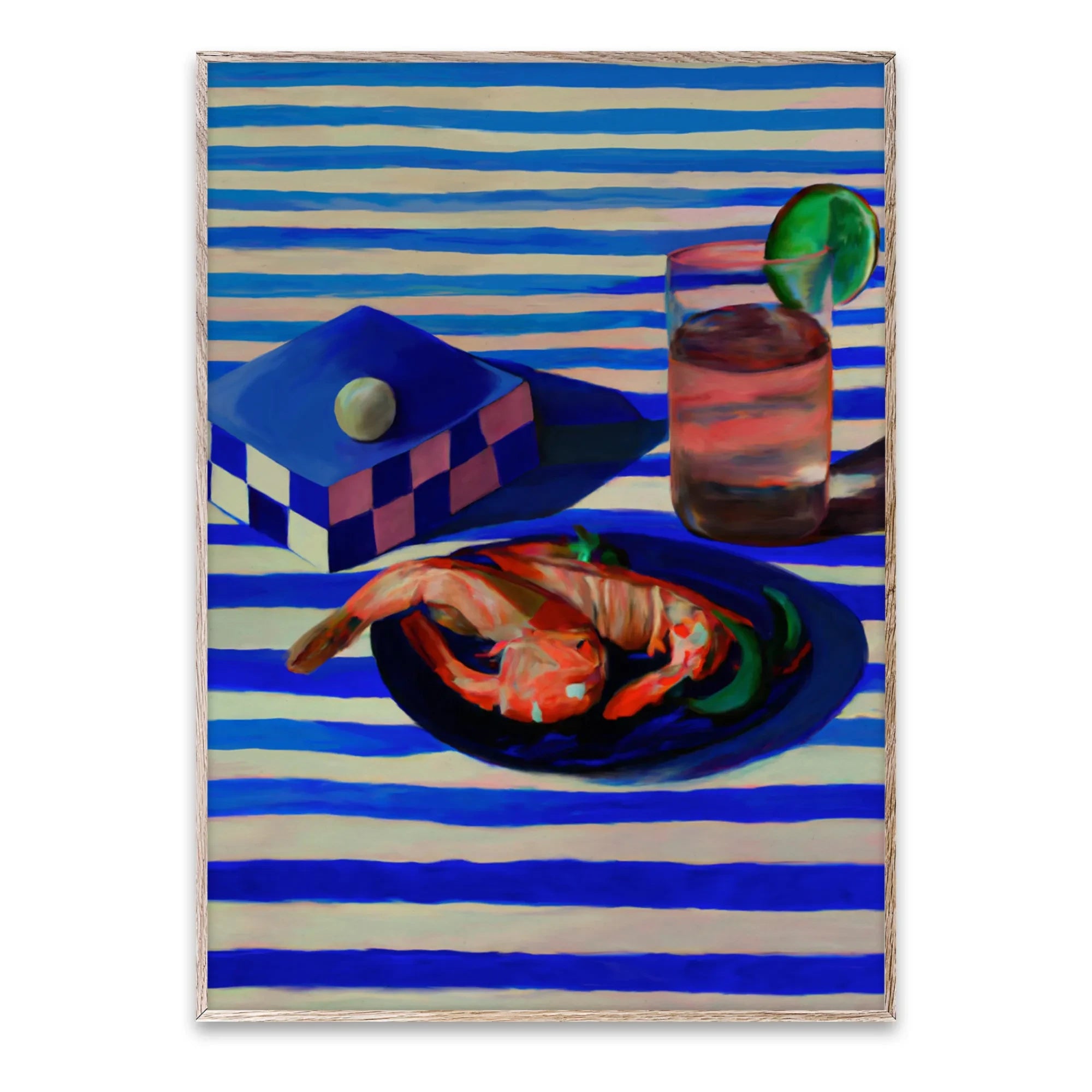 Paper Collective - Shrimp and Lines Poster von Misfitting Things | Blau