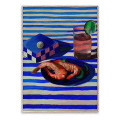 Paper Collective - Shrimp and Lines Poster von Misfitting Things | Blau