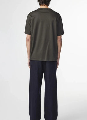 NN.07 - Nat Logo 3525 organische Baumwoll-T-Shirt | Dunkel Khaki