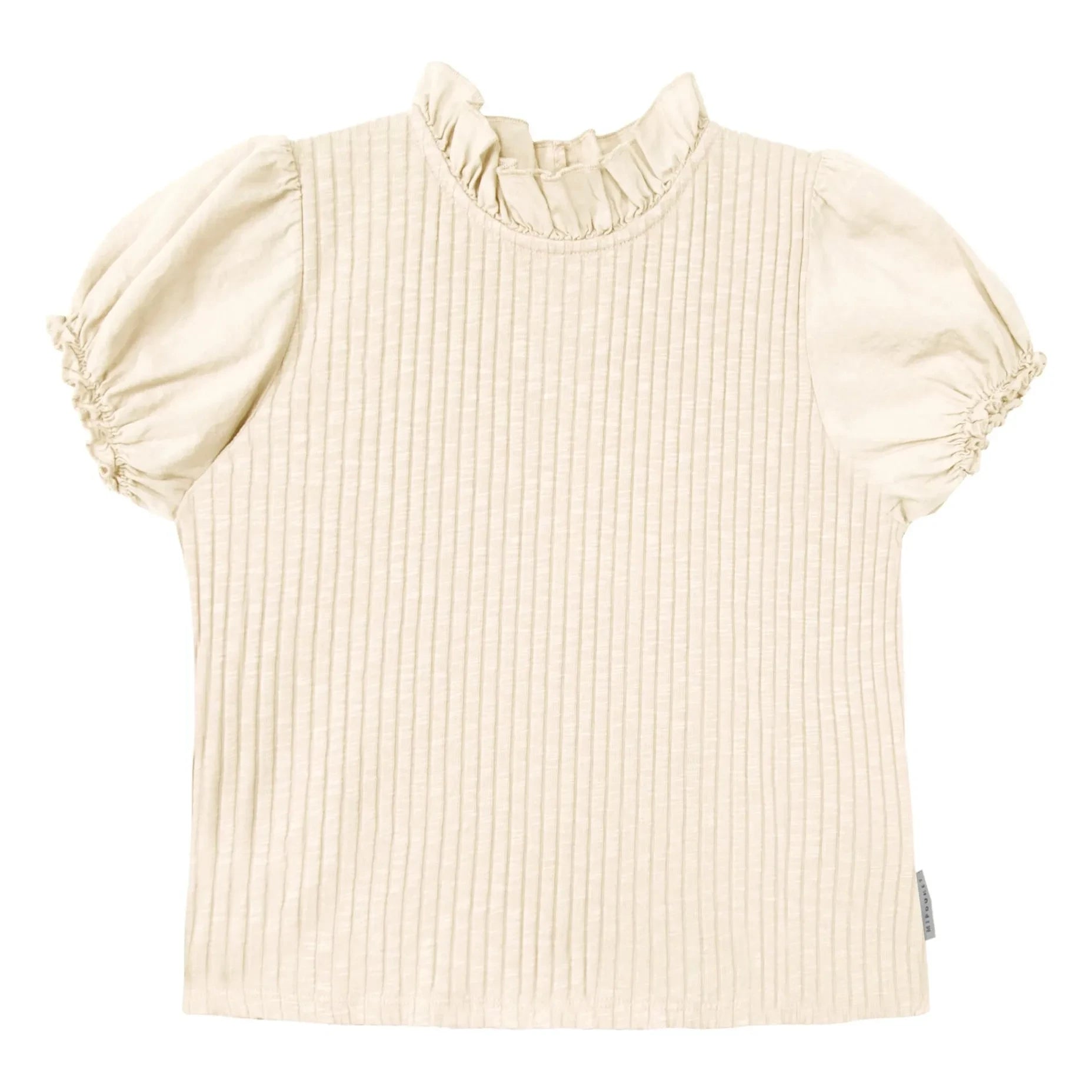 Mipounet - Zoé geripptes T-Shirt | Ecru
