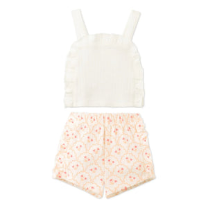 Gingersnaps - Erica Rüschen-Top und Shorts Set | Ecru