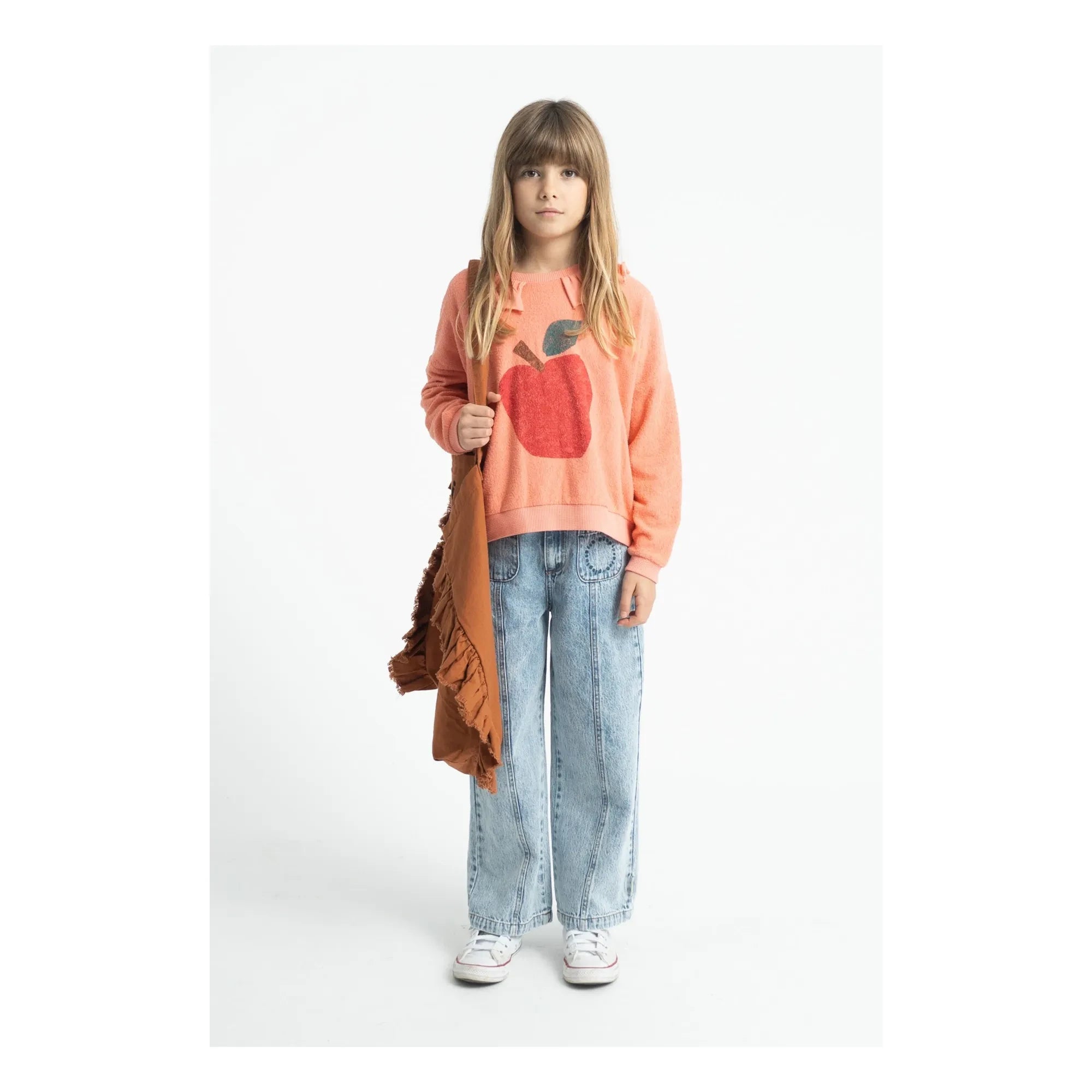 Piupiuchick - The Lunch Club Frottee-Sweatshirt aus Bio-Baumwolle | Koralle