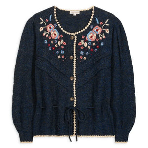 Louise Misha - Sandya Wolle Cardigan | Marineblau