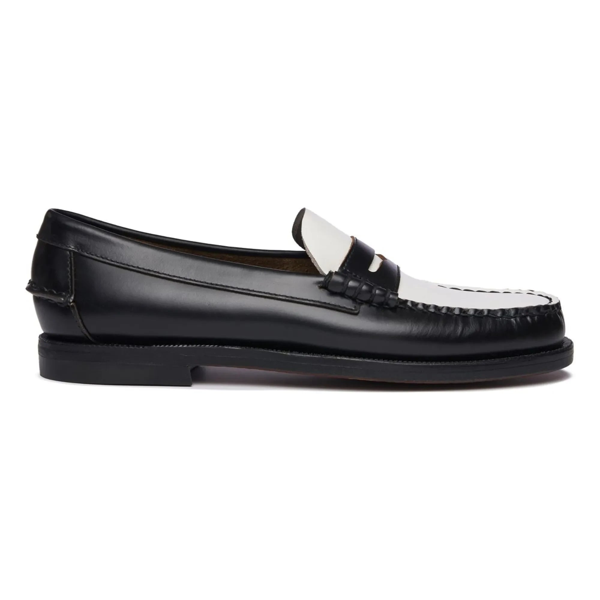 Sebago – Zweifarbiger klassischer Dan Mokassin | Schwarz/Weiß