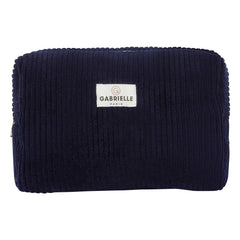 Gabrielle Paris - Samt-Kulturtasche | Marineblau