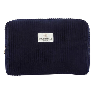 Gabrielle Paris - Samt-Kulturtasche | Marineblau