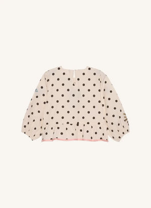 SISSEL EDELBO - Bluse Diana Pois aus biologischer Baumwolle - Kinderkollektion | Creme