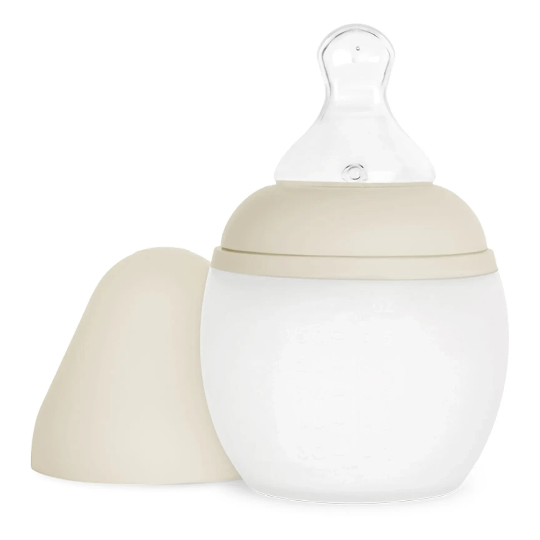 Elhée - Medizinisches Silikon-Babyfläschchen mit kiefergerechtem Sauger | Beige