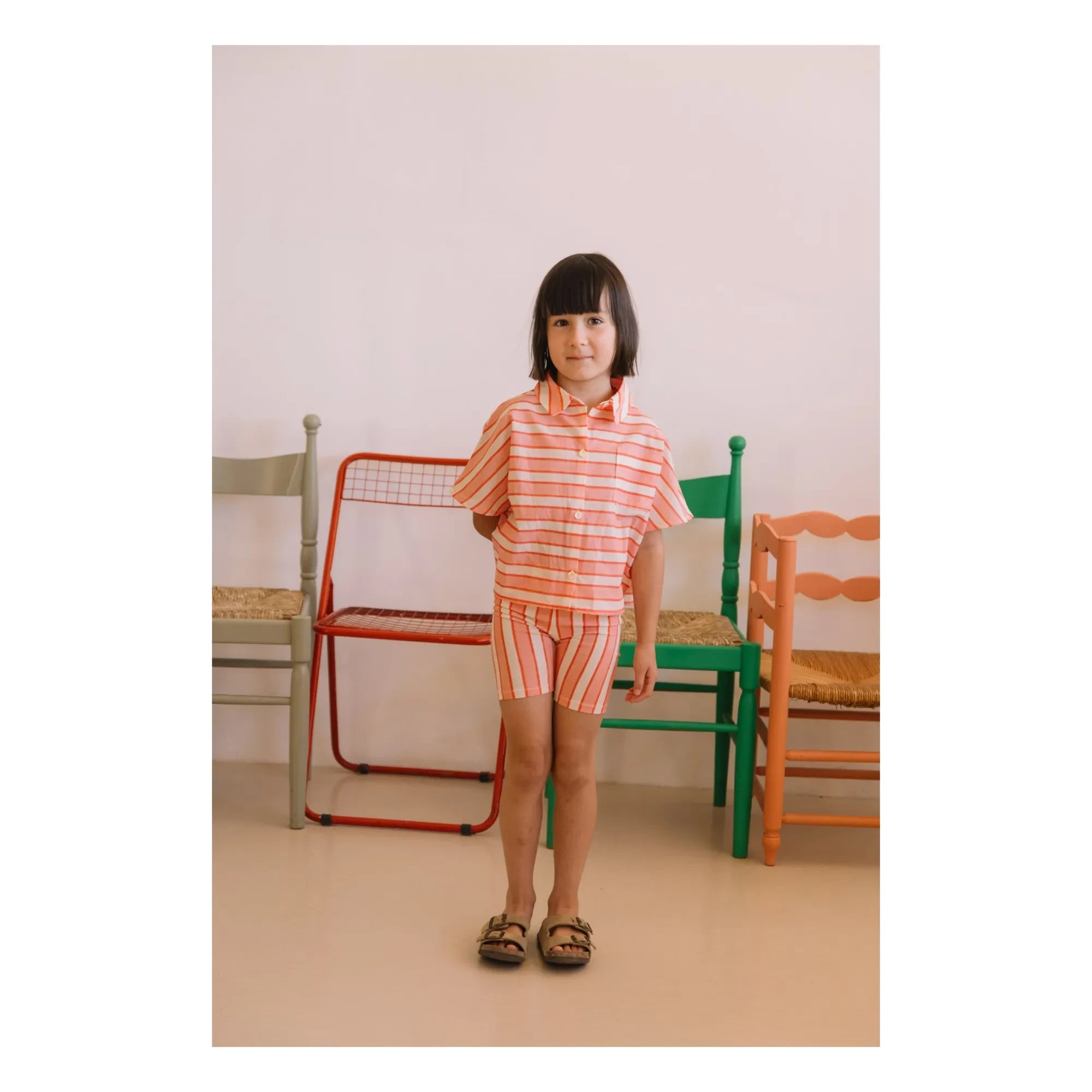 Studio Bohème - Jeannie Gestreifte Bio-Baumwolle | Rosa