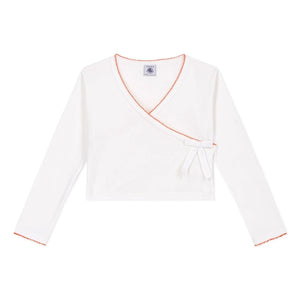 Petit Bateau - Einfache Cache Coeur Weste | Weiß