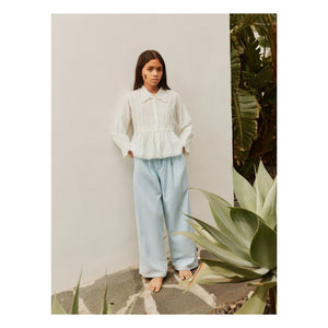 Molo - Reece Bio-Baumwolle Bluse mit Rüschen | Weiß