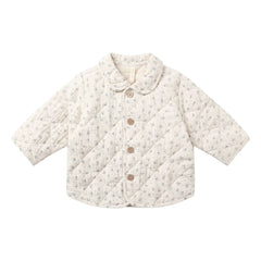 Quincy Mae - Fleurie Gesteppte Jacke aus Bio-Baumwollgaze | Ecru