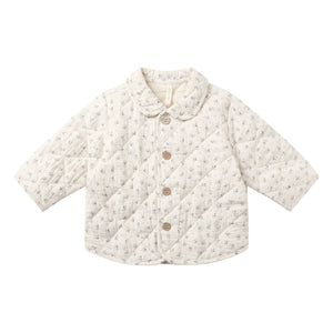 Quincy Mae - Fleurie Gesteppte Jacke aus Bio-Baumwollgaze | Ecru