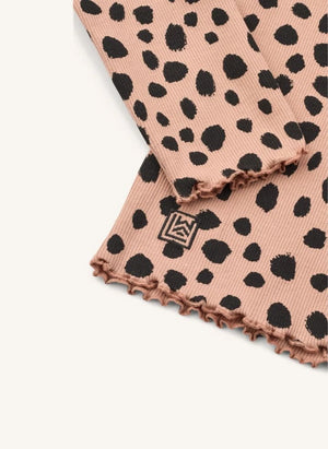 Liewood - Nieve Leopar Organische Baumwolle Ripp T-Shirt | Hellrosa