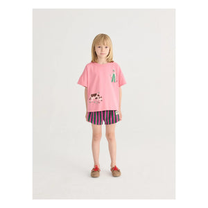 Bobo Choses - Gestreifte Frottee-Shorts | Grün