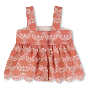 Chloé - Bio-Baumwoll-Oberteil und Bloomer-Set | Pfirsich