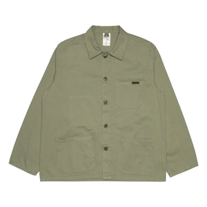 Nudie Jeans - Buddy Chore Overshirt in Fischgrätmuster | Khaki