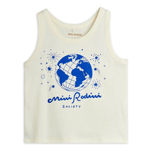 Mini Rodini - Society Tanktop GOTS zertifizierte Bio-Baumwolle | Naturweiß