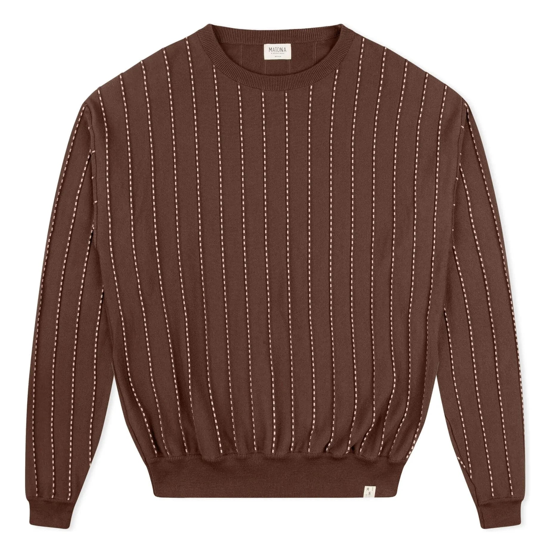 Matona - Gestreifter Pullover aus Bio-Baumwolle | Braun
