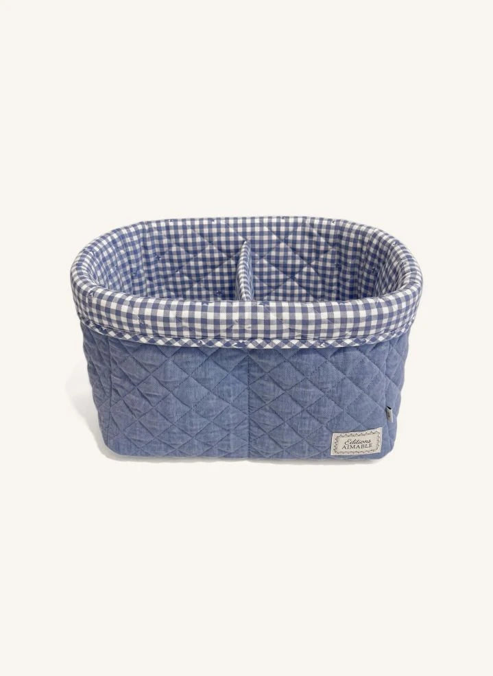 Editions Aimable - Paolo rechteckiger Aufbewahrungskorb | Blau Chambray