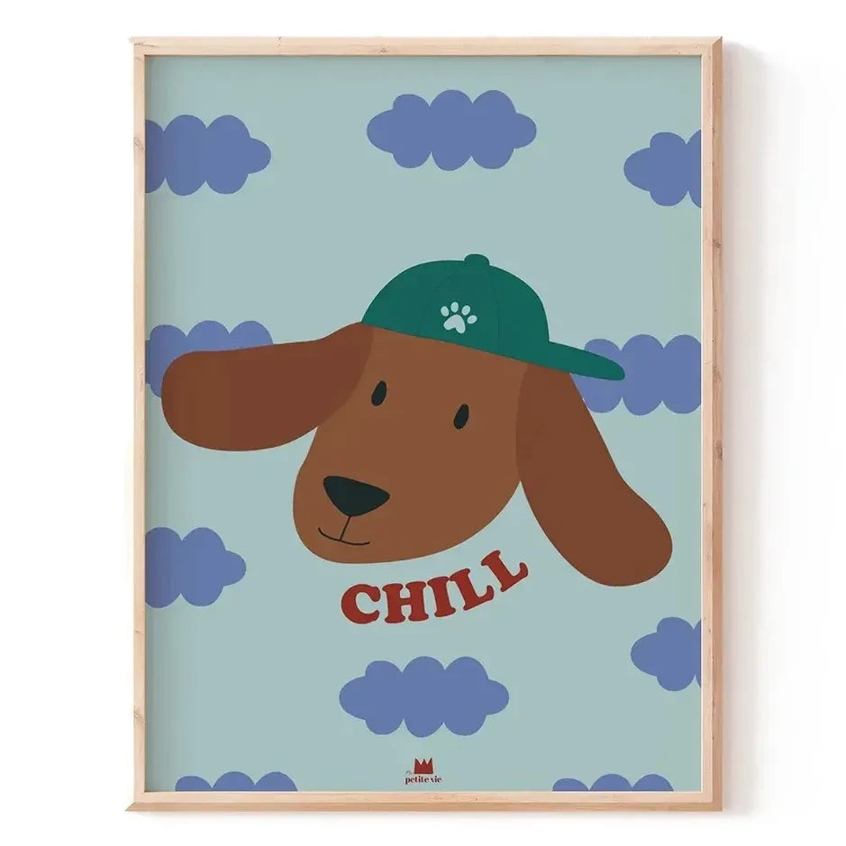 Ma petite vie - Ruhiger Hund Poster | Hellblau