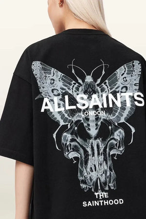 AllSaints Damen Baumwoll Oversize T-Shirt HALIS