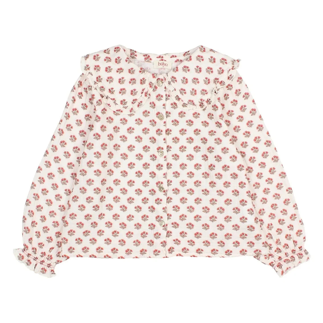 Búho - Bluse Col Claudine Chic Fleurie | Ecru