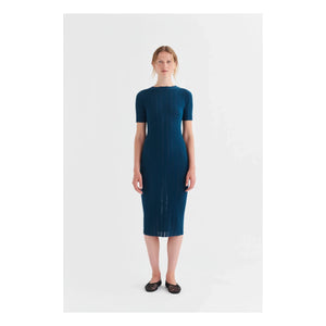 FUB - Hohes geripptes Kleid | Blau