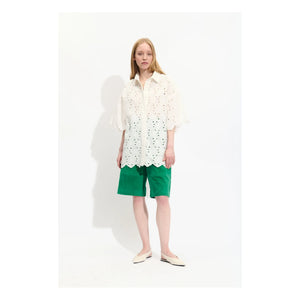 BELLEPIECE - Pio Baumwolle Bestickte Bluse | Weiß