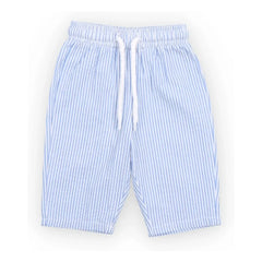 the new society - Mandel Gestreifte Seersucker Baby Hose | Hellblau