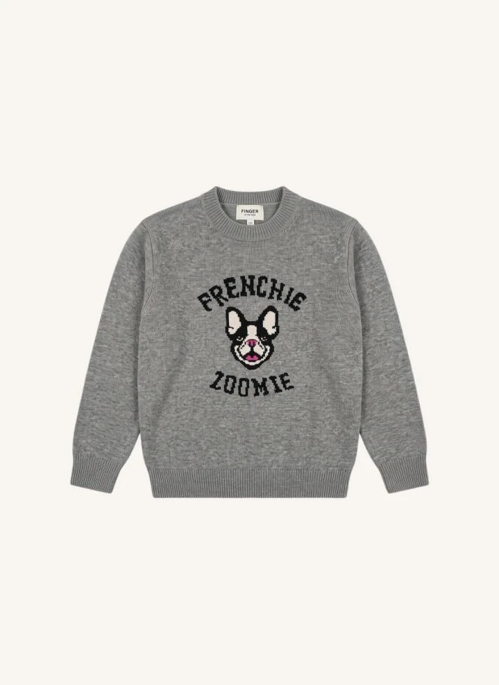 Finger in the nose - Sally Frenchie Merinos Wolle Pullover | Graumelange