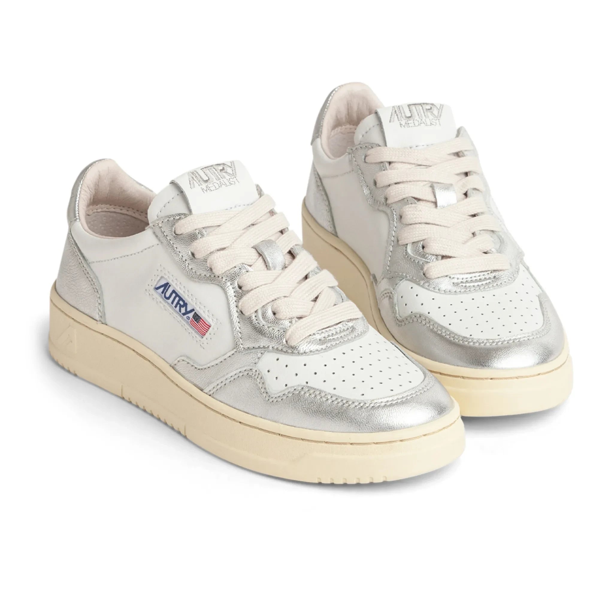 Autry - Medalist Low Zweifarbiger Sneaker | Silber