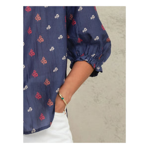 M.A.B.E. - Auden Baumwollbluse | Marineblau
