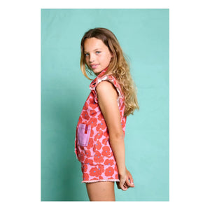 Favorite People - Napoli Ärmellose Weste mit Blumenmuster | Rot