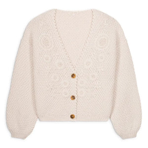 Louise Misha - Lomina Wollstrickjacke | Creme